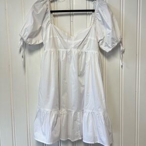 &Merci White Puff Sleeve Dress size large